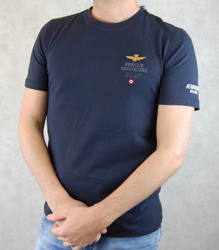 Camiseta de manga larga azul marino de hombre Aeronautica Militare